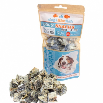 Dogs like fish - Mencas ādas kubi 70g