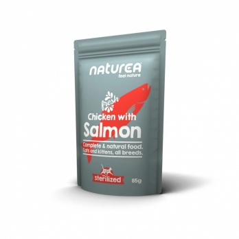Naturea konservs kaķiem ar vistas gaļu un lasi 85g