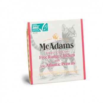 McAdams konservi kaķiem/kaķēniem Vistas/Garneles 100g