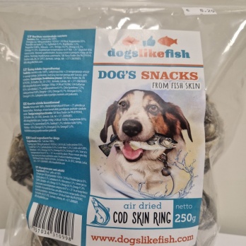Dogs like fish - Mencas ādas gredzeni 250g