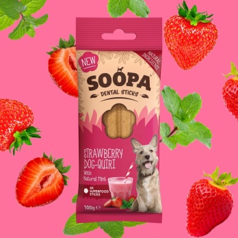 Soopa Dental Sticks Dog-Quiri zemeņu