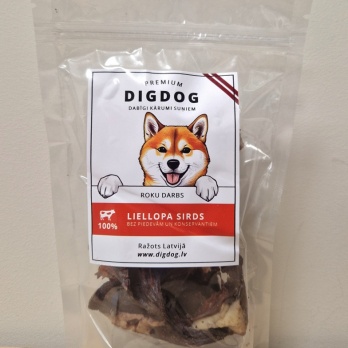 DigDog - Liellopa sirds strēmeles 40g